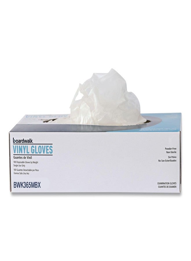 Boardwalk BWK365MCT General Purpose Vinyl Glove, 2-3/5 mil, Vinyl, Medium, Clear (Pack of 1000) - Image 4